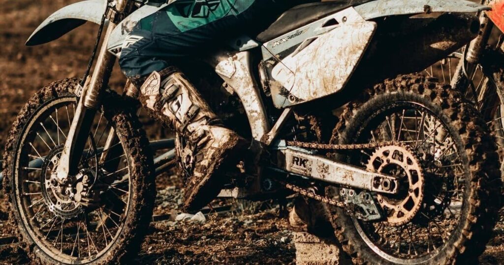 Used dirt bike with mud