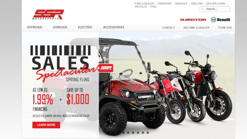 ssrmotorsports official site